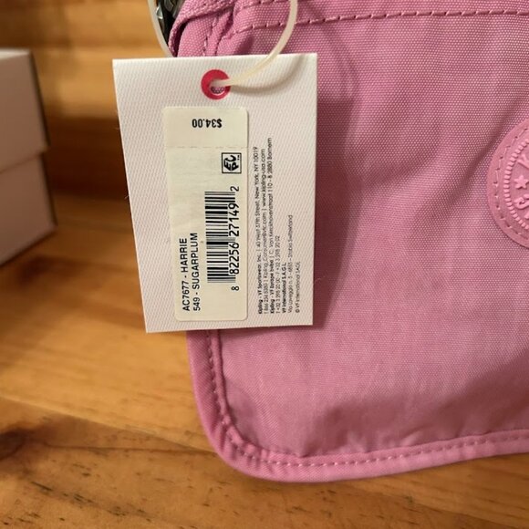 ✨ NWT Kipling Harrie Small Pouch - Sugarplum Pink Canvas Bag ✨ - Picture 8 of 8